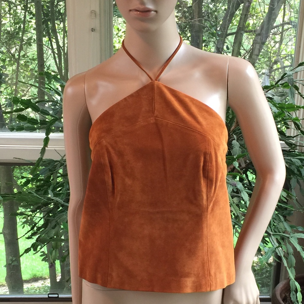 DKNY suede halter top